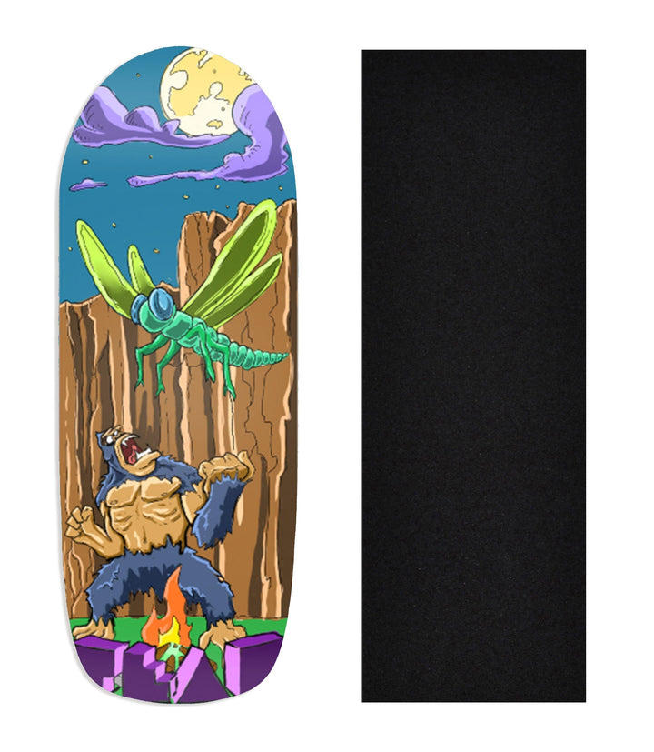 Teak Tuning Heat Transfer Graphic Wooden Fingerboard Deck, "Angry Ape" Poolparty Deck