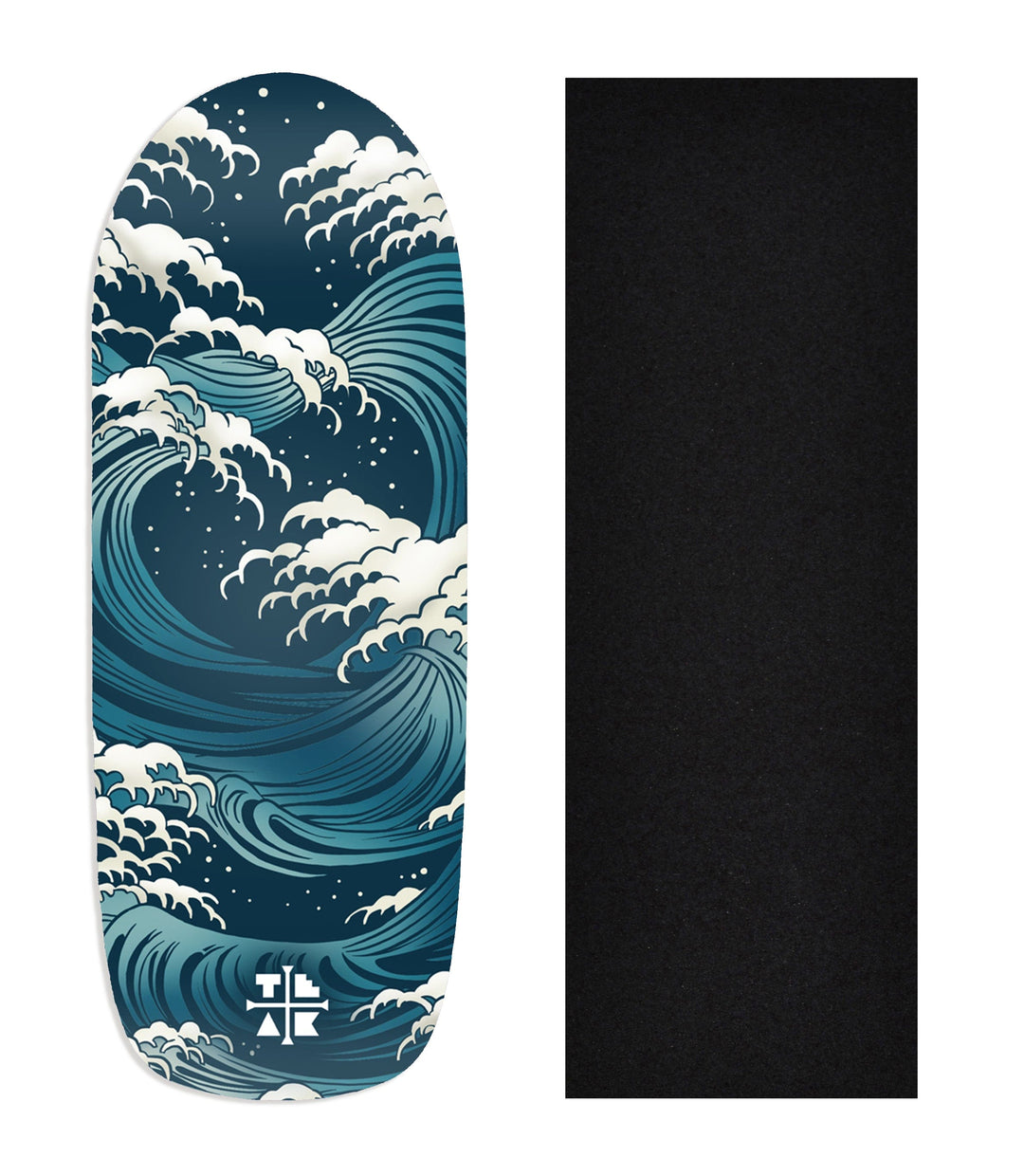 Teak Tuning Heat Transfer Graphic Wooden Fingerboard Deck, "The Storm"