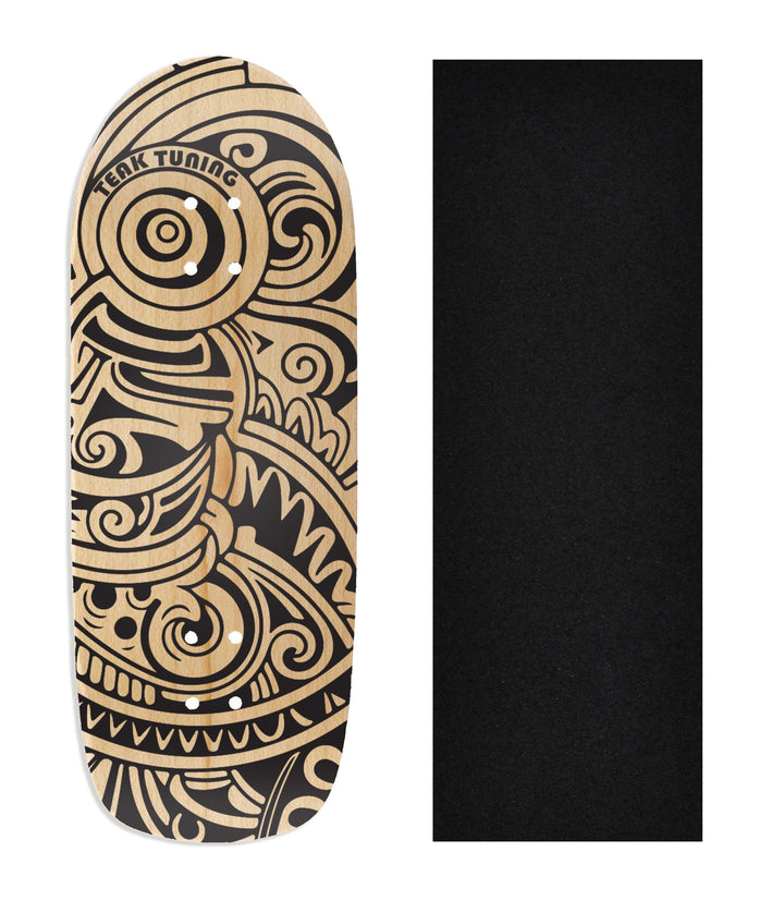 Teak Tuning Copy of Heat Transfer Graphic Wooden Fingerboard Deck, "Teak Island"