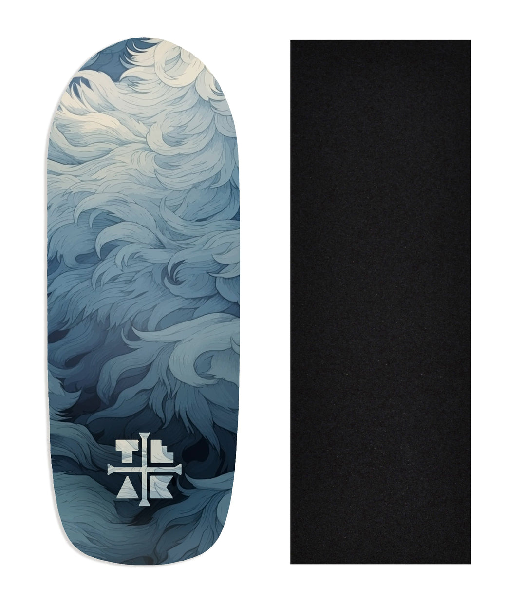 Teak Tuning Heat Transfer Graphic Wooden Fingerboard Deck, "Yeti Fur"