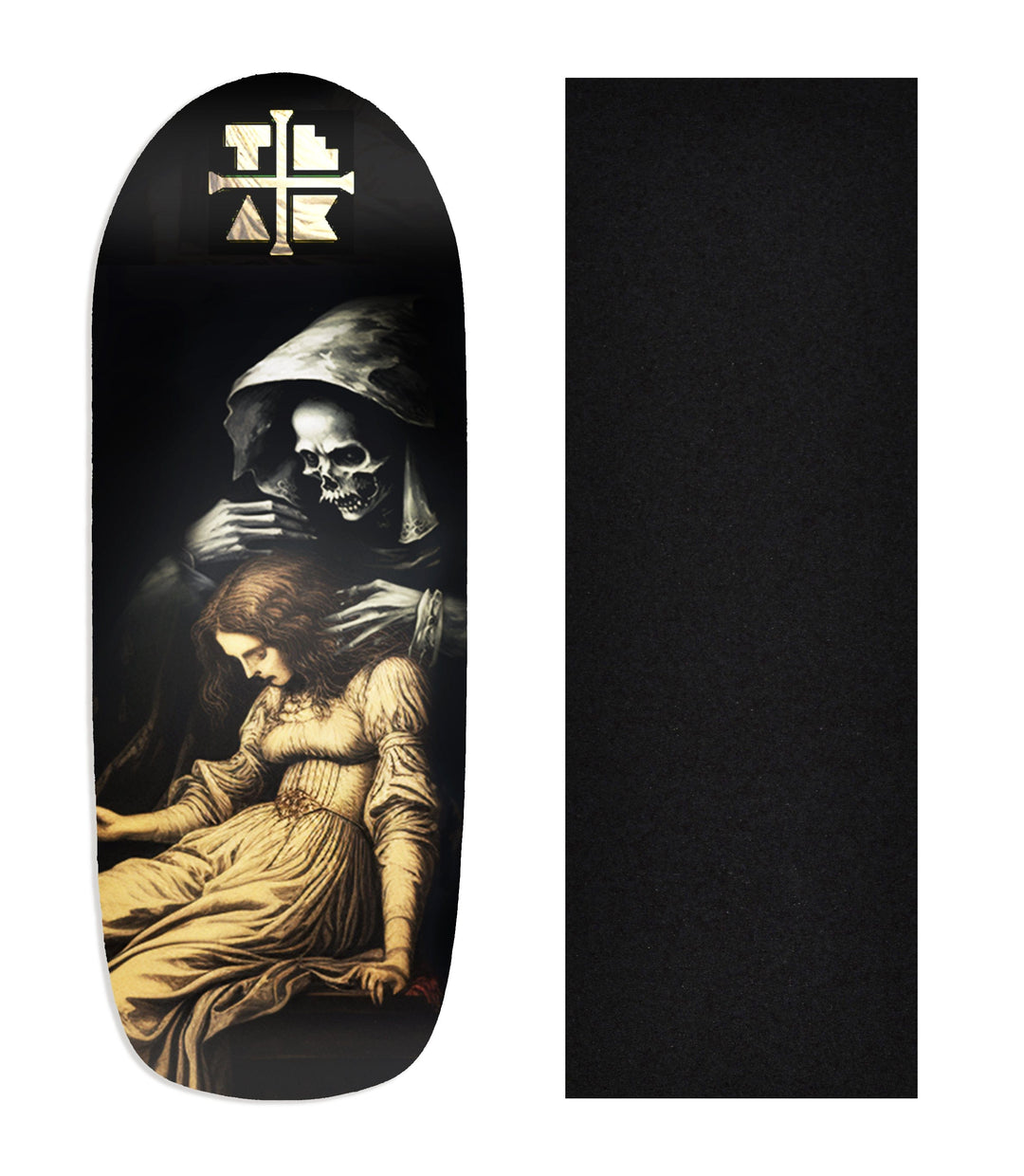 Teak Tuning Heat Transfer Graphic Wooden Fingerboard Deck, "The Visit" Poolparty Deck