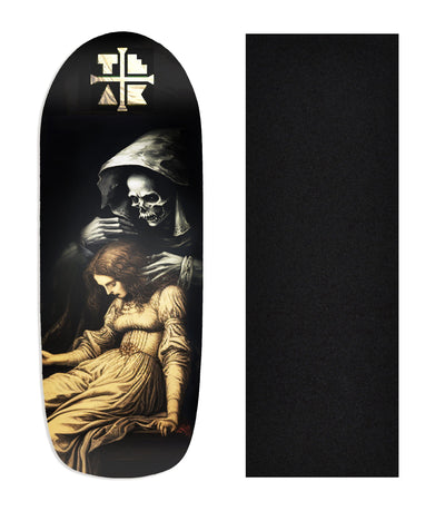 Teak Tuning Heat Transfer Graphic Wooden Fingerboard Deck, "The Visit" Poolparty Deck