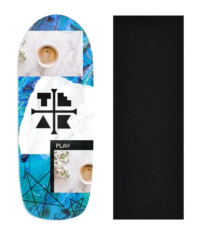 Teak Tuning Heat Transfer Graphic Wooden Fingerboard Deck, "Elliot Vair" Team Rider Collaboration V3 Poolparty Deck