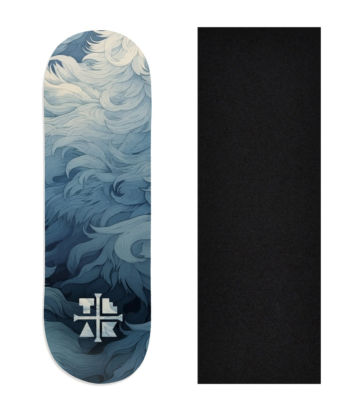 Teak Tuning Heat Transfer Graphic Wooden Fingerboard Deck, "Yeti Fur"