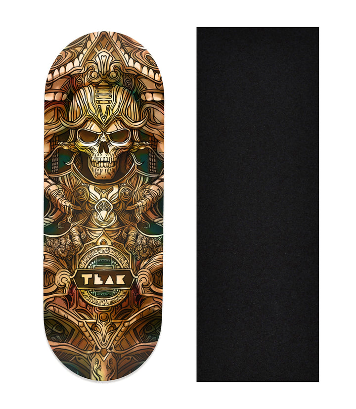 Teak Tuning Heat Transfer Graphic Wooden Fingerboard Deck, "Ancient Ruins" 32mm Deck