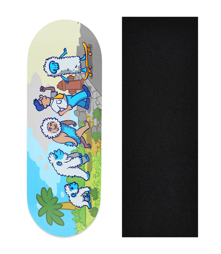 Teak Tuning Heat Transfer Graphic Wooden Fingerboard Deck, "Evolution" 32mm Deck