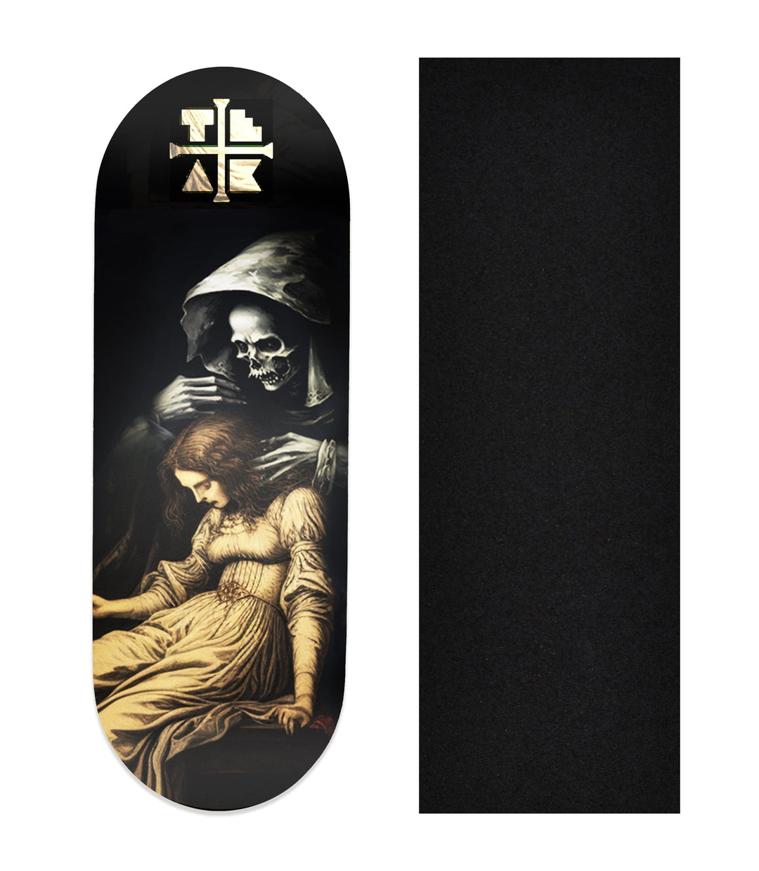 Teak Tuning Heat Transfer Graphic Wooden Fingerboard Deck, "The Visit" 32mm Deck