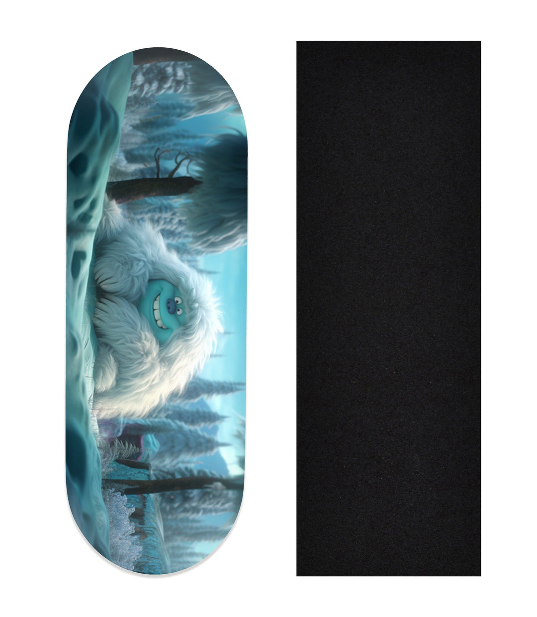 Teak Tuning Heat Transfer Graphic Wooden Fingerboard Deck, "Yeti Sighting" 32mm Deck