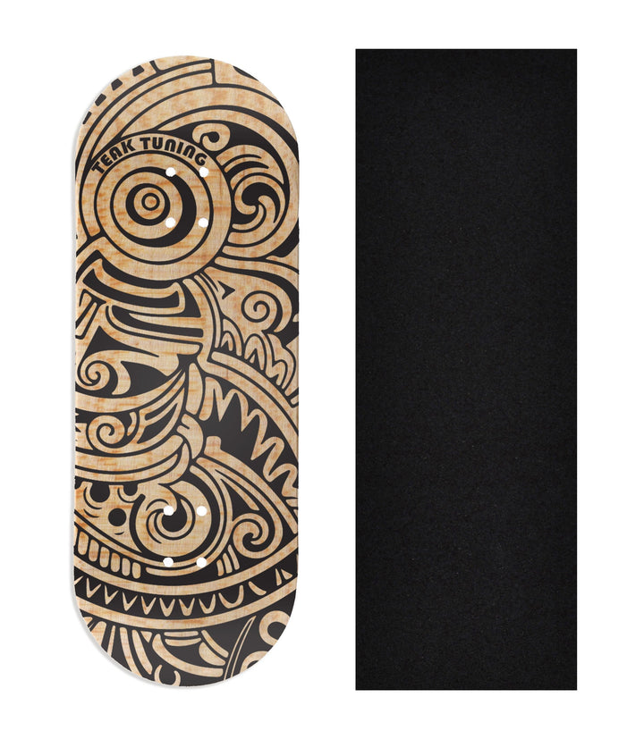 Teak Tuning Copy of Heat Transfer Graphic Wooden Fingerboard Deck, "Teak Island"