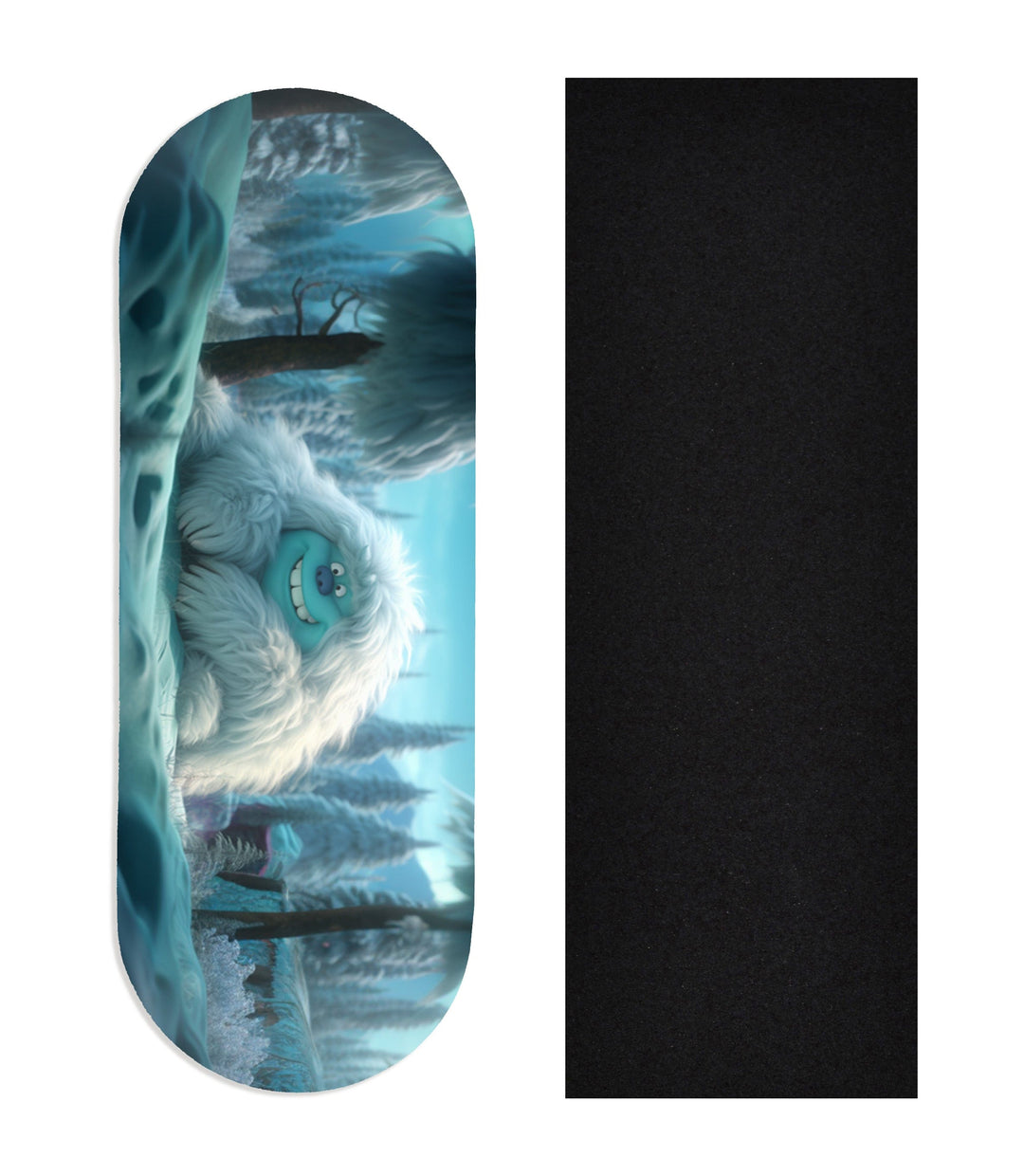 Teak Tuning Heat Transfer Graphic Wooden Fingerboard Deck, "Yeti Sighting" 34mm Deck