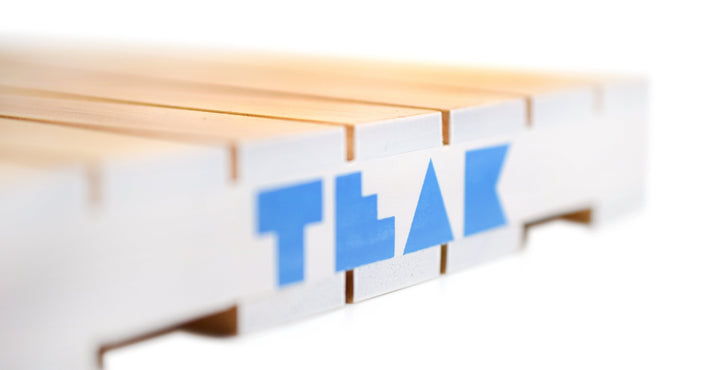 Teak Tuning White & Light Blue Logo Painted Wooden Fingerboard Pallet, 6.25 Inches