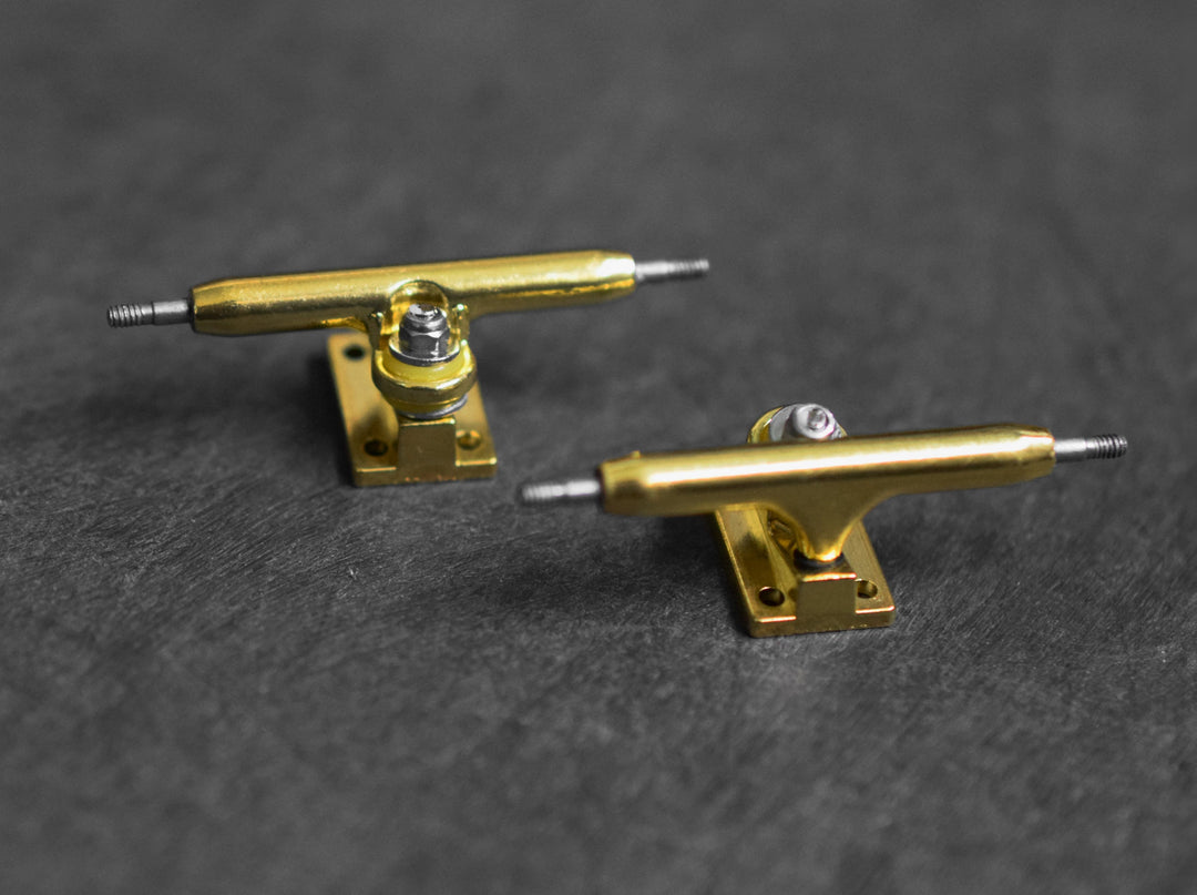 Teak Tuning 32mm Prodigy Gen2 Pro Fingerboard Trucks - Gold Colorway - Includes Pro Duro Bubble Bushings