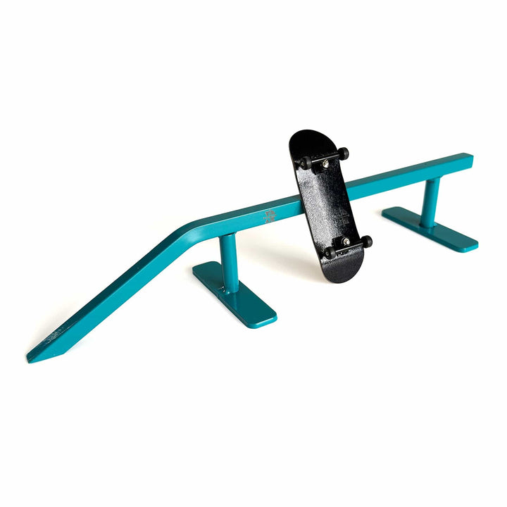 Teak Tuning Fingerboard Rail with Pole Jam Entrance V2, 12.5" Long - Steel Construction - Made in USA - Teak Teal