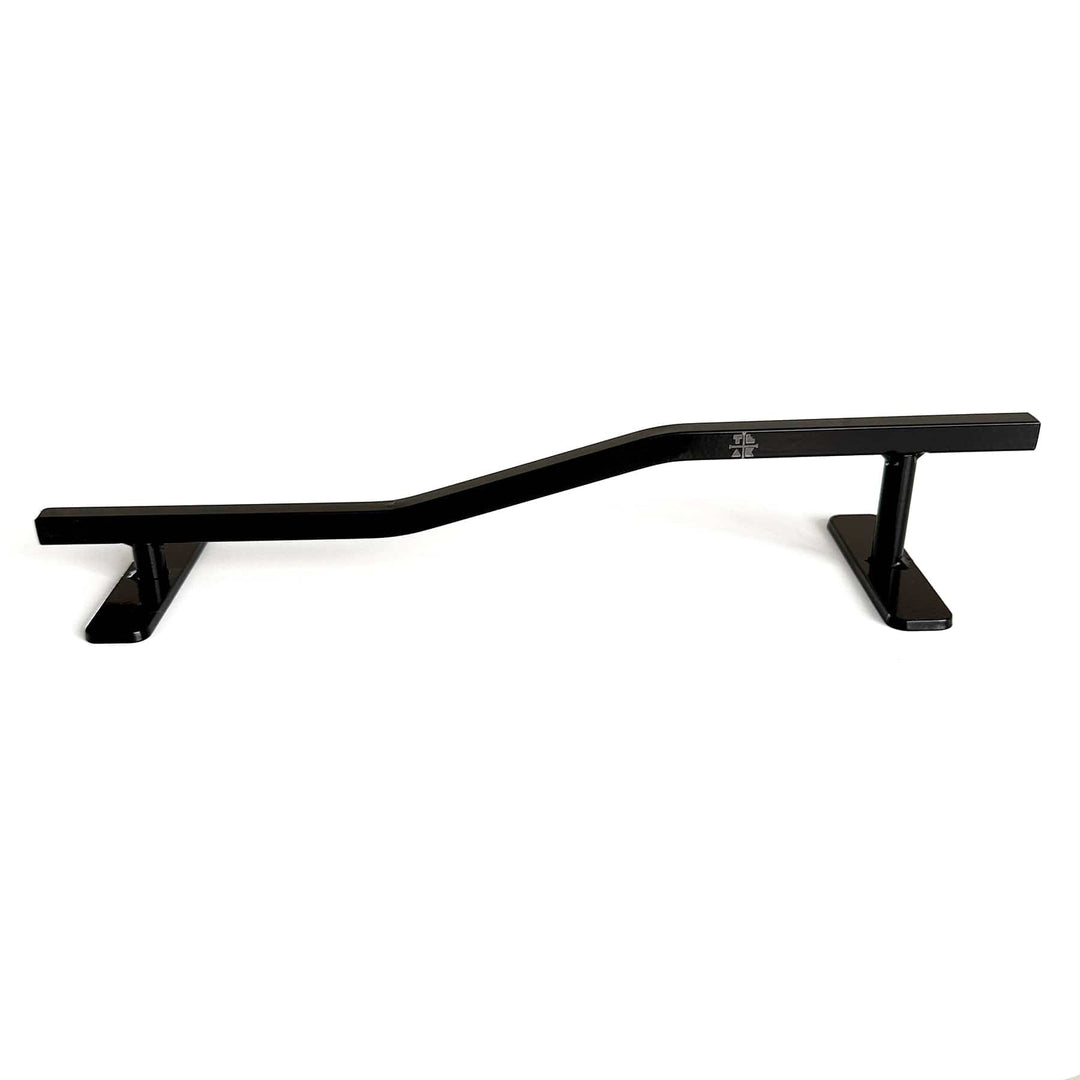 Teak Tuning Square, Bi-Level Fingerboard Rail V2, 12" Long - Steel Construction - Made in USA - Black