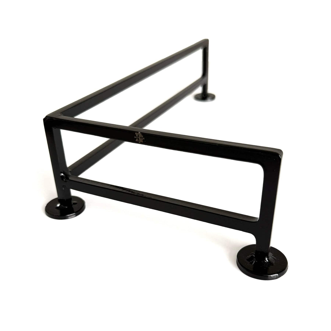 Teak Tuning Fence Style, L-Shaped Fingerboard Rail V2, 11" Long - Steel Construction - Made in USA - Black