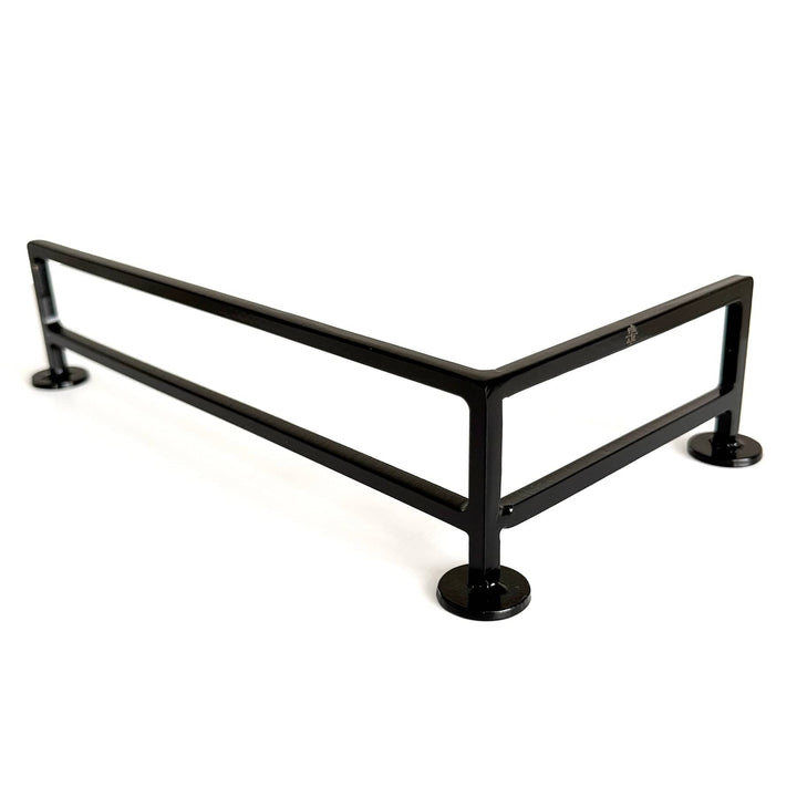 Teak Tuning Fence Style, L-Shaped Fingerboard Rail V2, 11" Long - Steel Construction - Made in USA - Black