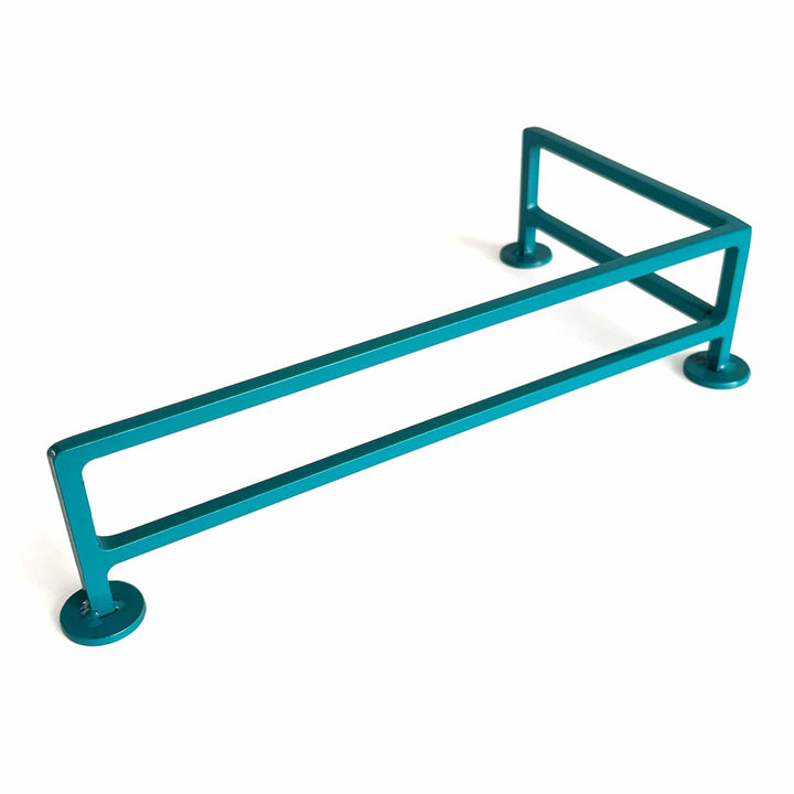Teak Tuning Fence Style, L-Shaped Fingerboard Rail V2, 11" Long - Steel Construction - Made in USA - Teak Teal