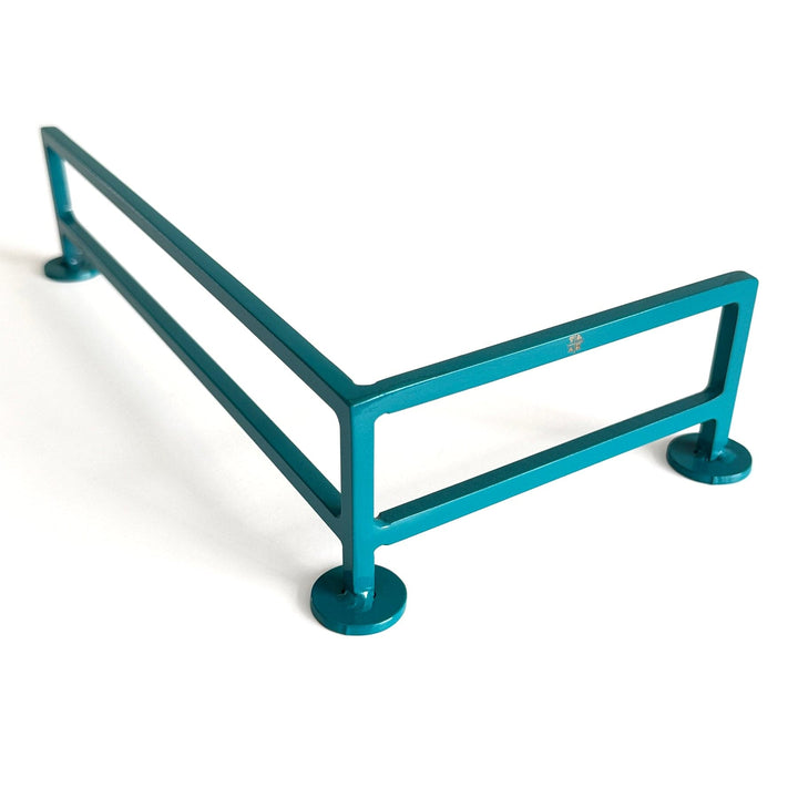 Teak Tuning Fence Style, L-Shaped Fingerboard Rail V2, 11" Long - Steel Construction - Made in USA - Teak Teal
