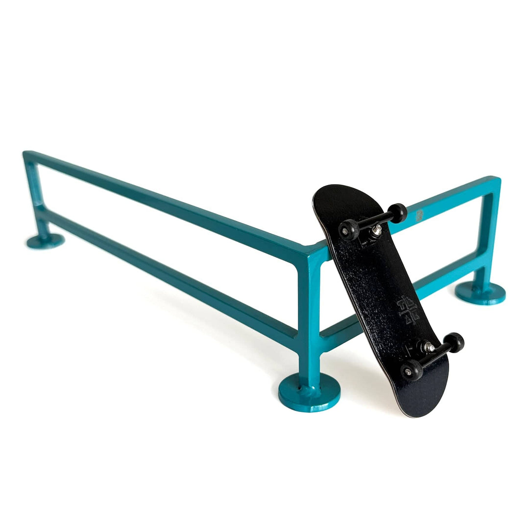 Teak Tuning Fence Style, L-Shaped Fingerboard Rail V2, 11" Long - Steel Construction - Made in USA - Teak Teal