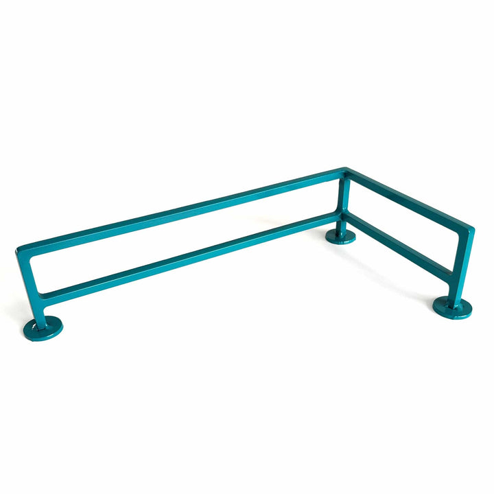 Teak Tuning Fence Style, Reverse L-Shaped Fingerboard Rail V2, 11" Long - Steel Construction - Made in USA - Teak Teal