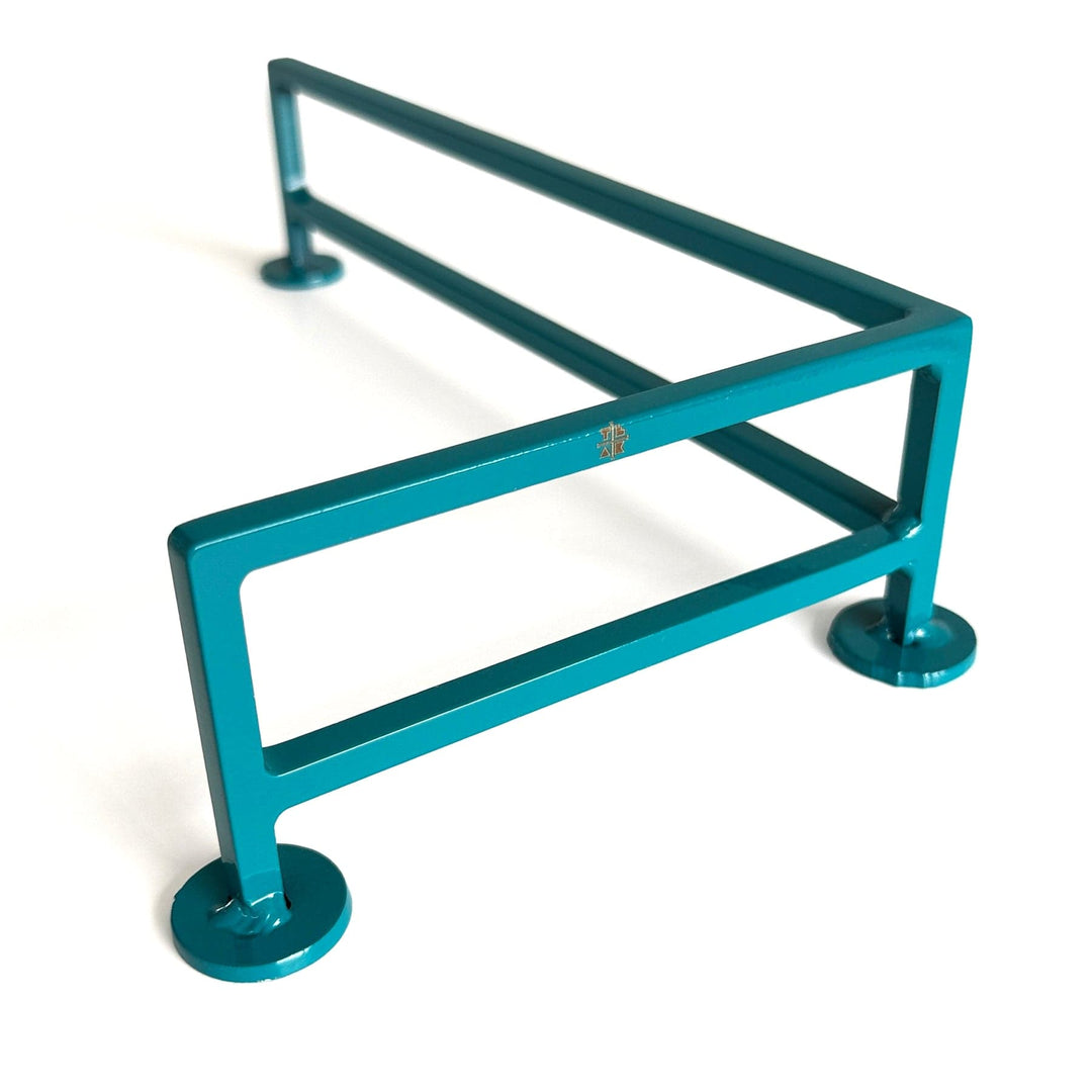 Teak Tuning Fence Style, Reverse L-Shaped Fingerboard Rail V2, 11" Long - Steel Construction - Made in USA - Teak Teal