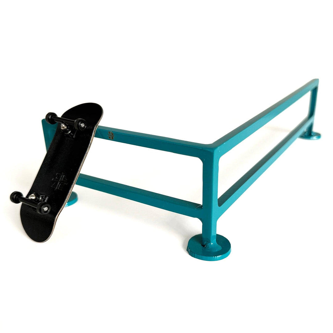 Teak Tuning Fence Style, Reverse L-Shaped Fingerboard Rail V2, 11" Long - Steel Construction - Made in USA - Teak Teal