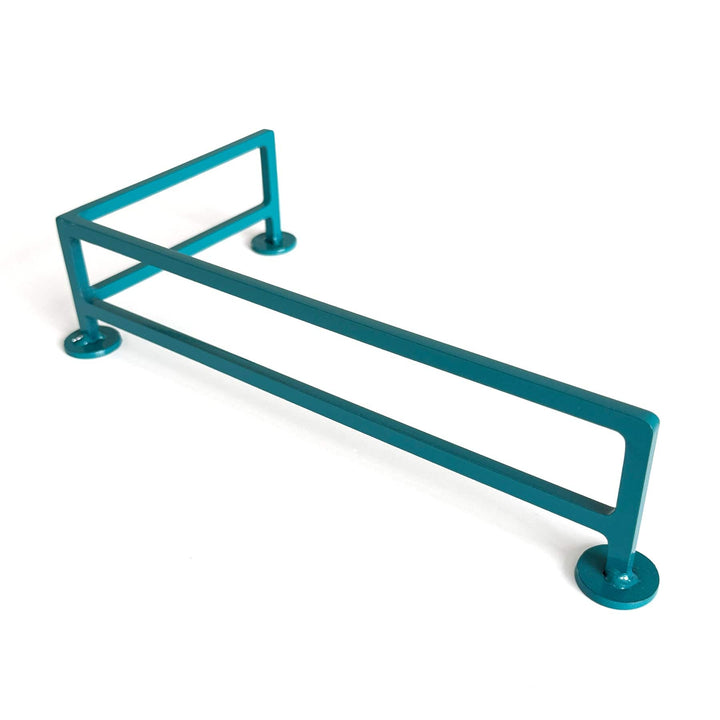 Teak Tuning Fence Style, Reverse L-Shaped Fingerboard Rail V2, 11" Long - Steel Construction - Made in USA - Teak Teal