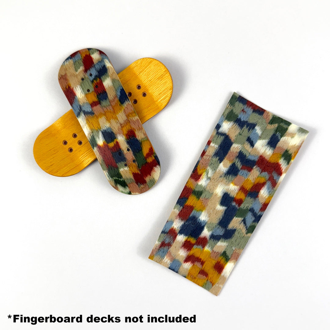 Teak Tuning Pro Fingerboards Wildwood Patchwork Veneer - 5 Sheets of Unique Veneer for Making Fingerboard Decks