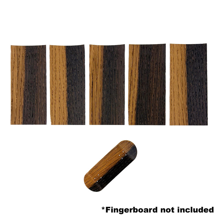 Teak Tuning Pro Fingerboards Smoked Oak Two Tone Veneer - 5 Sheets of Unique Veneer for Making Fingerboard Decks