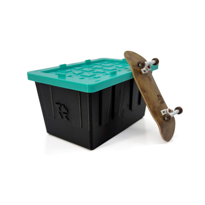 Teak Tuning Teak Tote - Fingerboard Storage Tote &amp; Organizer Tray - 4.875" Long, Stackable Mini Crates