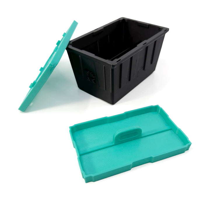 Teak Tuning Teak Tote - Fingerboard Storage Tote &amp; Organizer Tray - 4.875" Long, Stackable Mini Crates