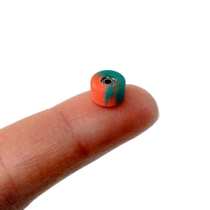 Teak Tuning *Limited Run* Apex New Street Wheels - 61D Urethane - ABEC-9 Bearings - "Teal/Neon Red Anniversary" Edition