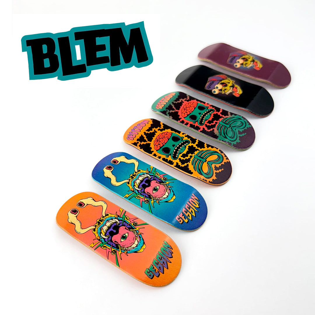 Session Fingerboards BLEM Session x TUIBZ Collab Deck - Random Graphic - Slightly Warped Blem Deck - FINAL SALE