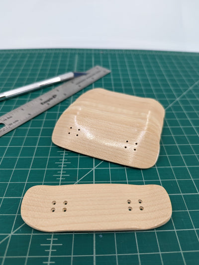 Teak Tuning 10pk Maker Series Maple Wooden Boxy Fingerboard Decks, "Unbranded" - 33.5mm x 100mm