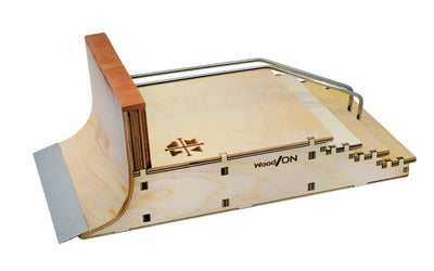 Teak Tuning *PRE-SALE* Teak Tuning Wooden Fingerboard "Ramped Stair Rail", 19 Inches - Collab with WoodOn
