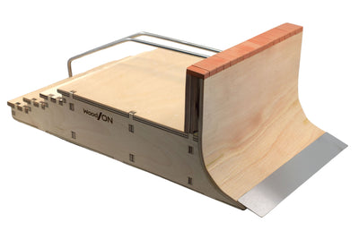 Teak Tuning *PRE-SALE* Teak Tuning Wooden Fingerboard "Ramped Stair Rail", 19 Inches - Collab with WoodOn