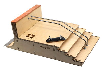 Teak Tuning *PRE-SALE* Teak Tuning Wooden Fingerboard "Ramped Stair Rail", 19 Inches - Collab with WoodOn