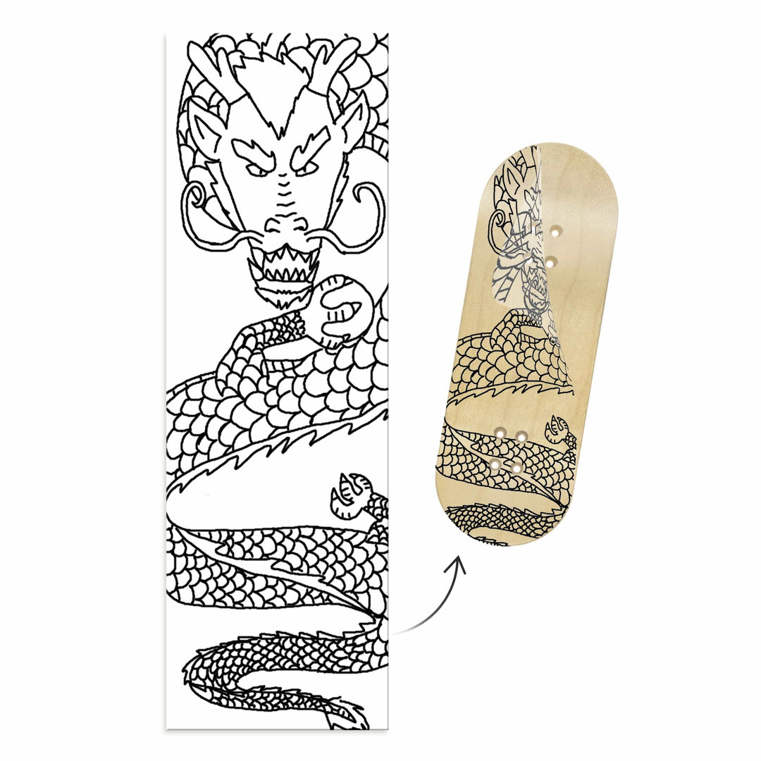 Teak Tuning "Black Dragon Born" WellVentions Collaboration Deck Graphic Wrap - Designed by Christian - 35mm x 110mm (Transparent Background)