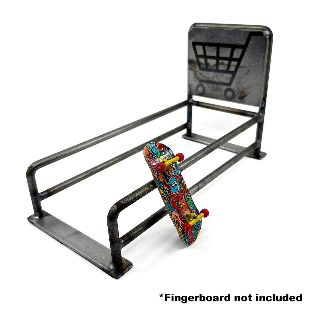 Teak Tuning Pro Fingerboards GrindRight Shopping Cart Coral Fingerboard Rail - 10 Inches - Raw Steel Edition