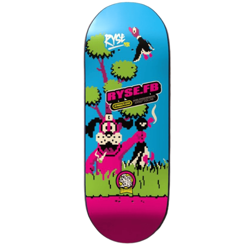 Ryse Fingerboards 34mm Ryse Fingerboard Deck - "Caught Duck Pink" Graphic