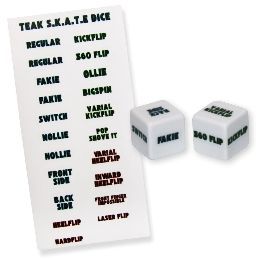 Tricky Dice Layout Customizable Fingerboard Trick Dice Set - Trick Sticker Sheet and Blan ...