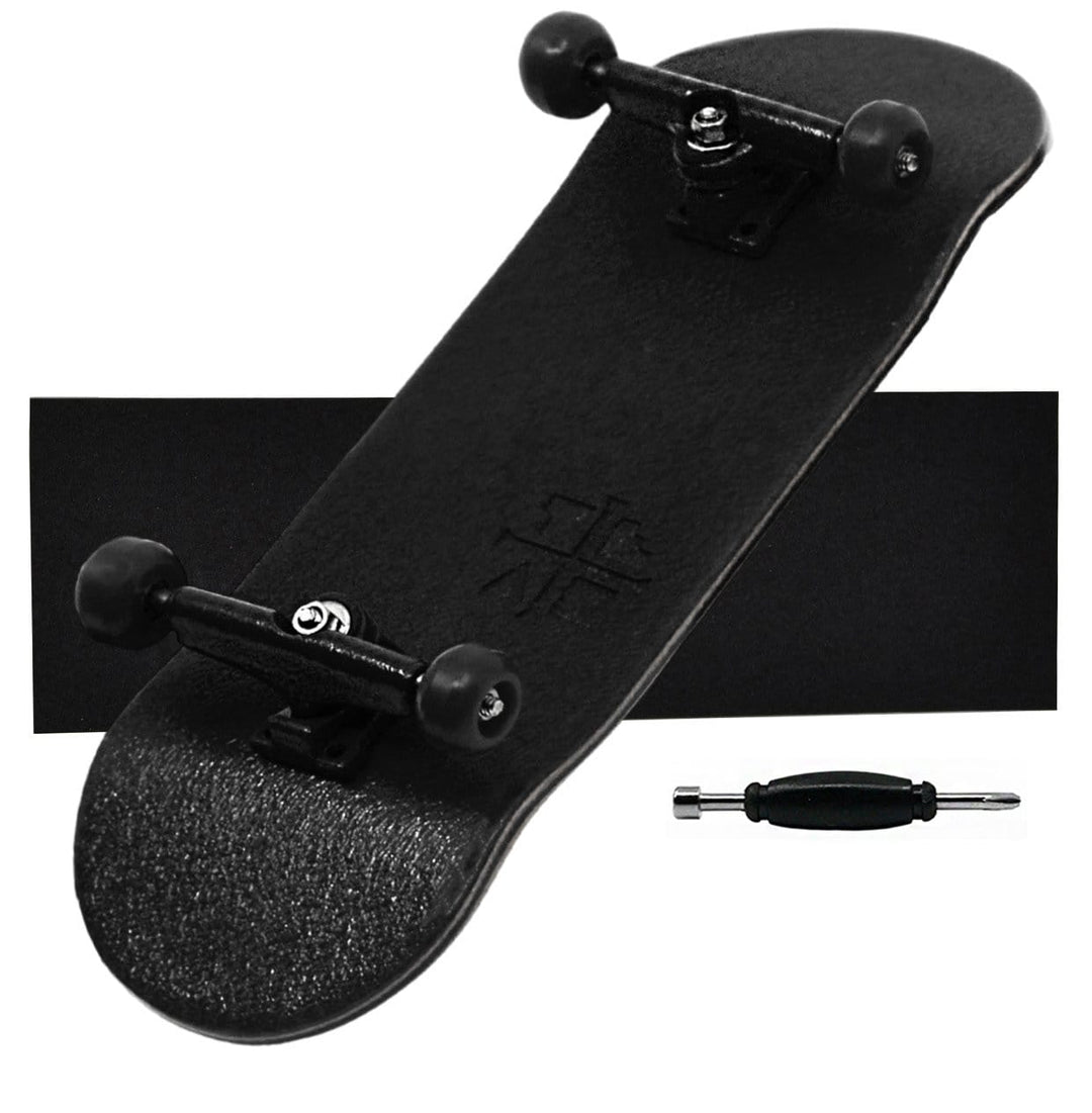 Teak Tuning 34mm Prolific Gen1 Fingerboard Complete - "All Blacks" Colorway - Gen1 Prodigy Trucks + Pro Duro Bubble Bushings