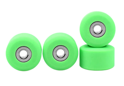 Teak Tuning Apex 71D Urethane Fingerboard Wheels, New Street Shape, Ultra Spin Bearings - Flo Glo Green Colorway - Set of 4