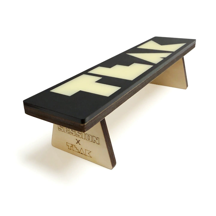 Session Fingerboards Session x Teak Halloween Bench - 7.875" Wooden Fingerboard Grind Obstacle, Ivory Inlay - Limited Edition