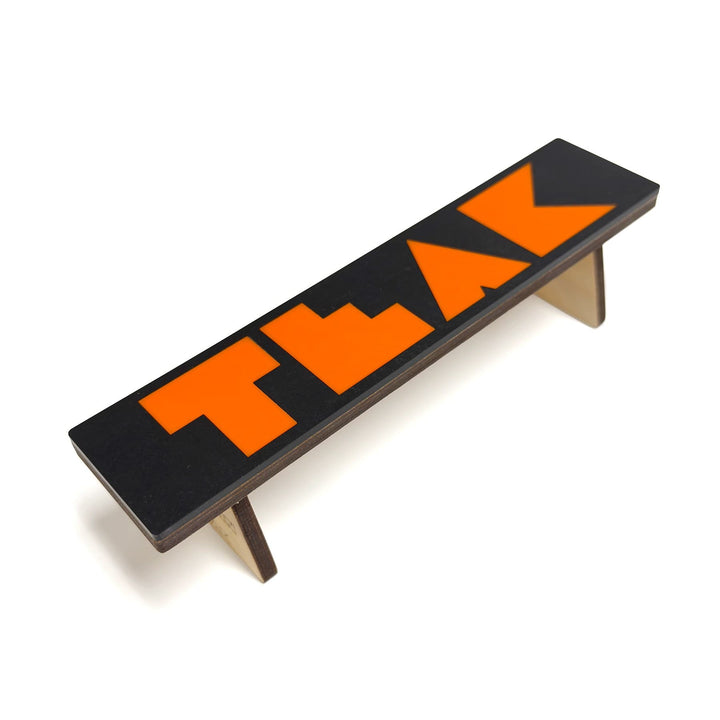Session Fingerboards Session x Teak Halloween Bench - 7.875" Wooden Fingerboard Grind Obstacle, Orange Inlay - Limited Edition