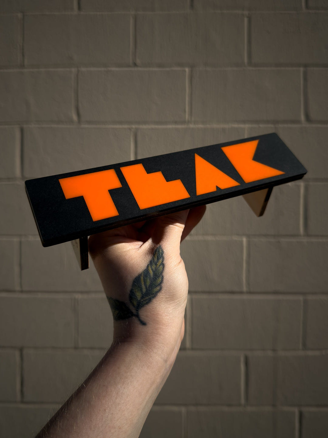 Session Fingerboards Session x Teak Halloween Bench - 7.875" Wooden Fingerboard Grind Obstacle, Orange Inlay - Limited Edition