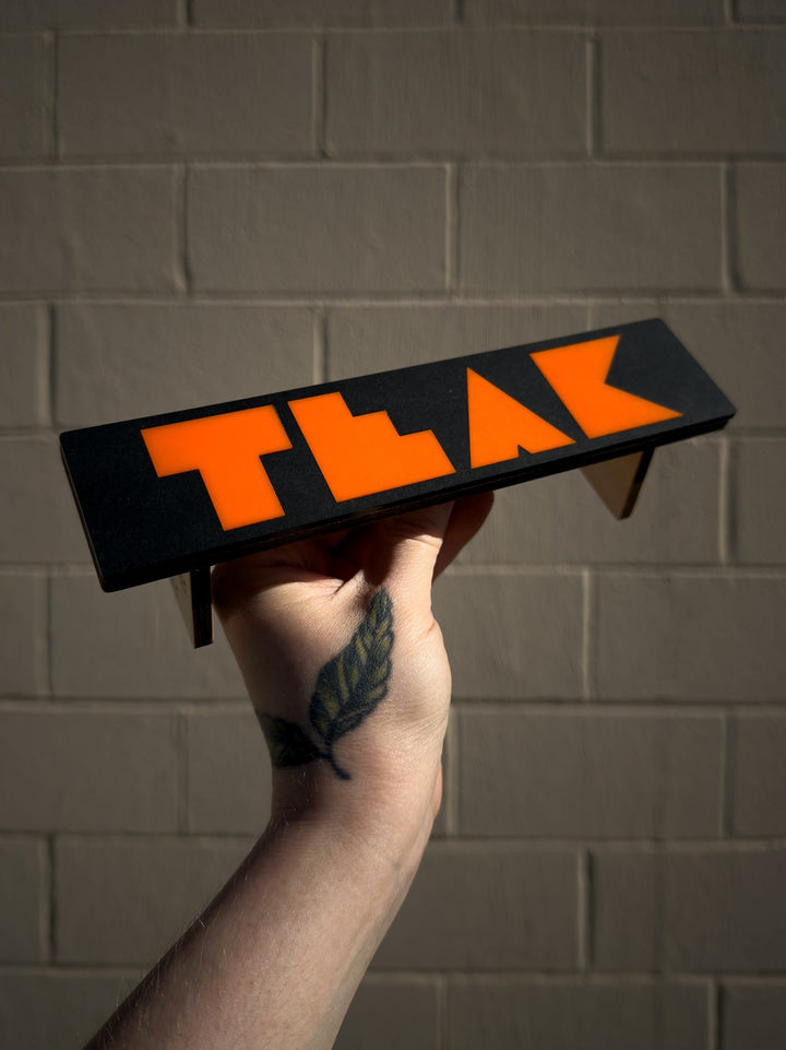 Session Fingerboards Session x Teak Halloween Bench - 7.875" Wooden Fingerboard Grind Obstacle, Orange Inlay - Limited Edition