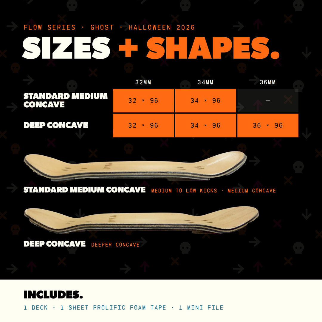 Teak Tuning Flow Series Wooden Fingerboard Deck - "Ghost" Halloween Limited Edition Graphic