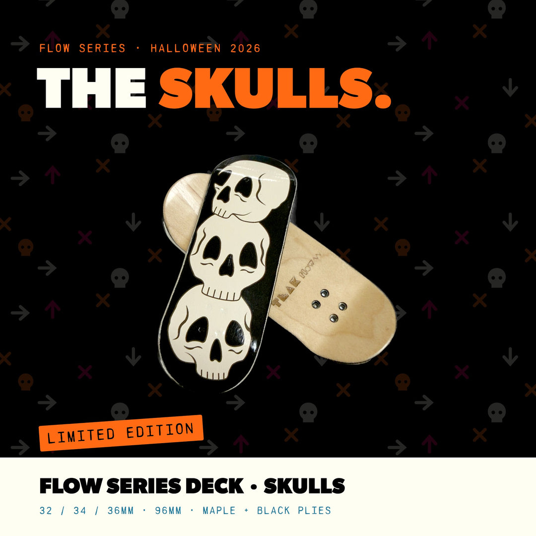Teak Tuning Flow Series Wooden Fingerboard Deck - "Skulls" Halloween Limited Edition Graphic