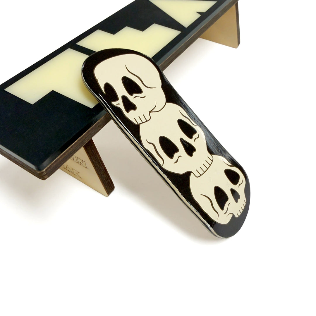 Teak Tuning Flow Series Wooden Fingerboard Deck - "Skulls" Halloween Limited Edition Graphic
